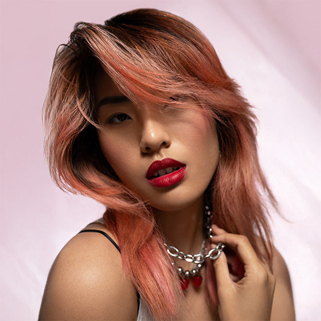 tóc nhuộm rose gold hồng vàng Pravana Vivids