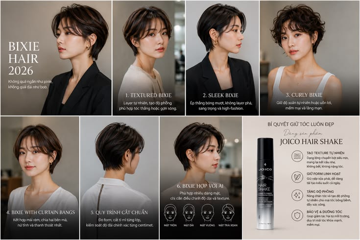 Bixie Hair 2026, kiểu tóc lai bob pixie tinh tế tại Chí Tâm Hair Salon