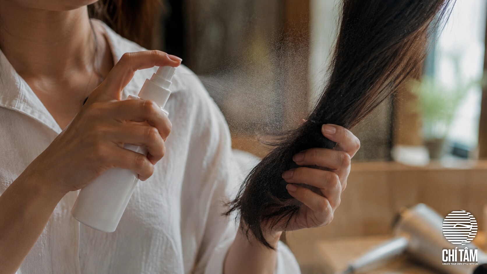 Heat protectant và máy sấy tóc tại Chí Tâm Hair Salon