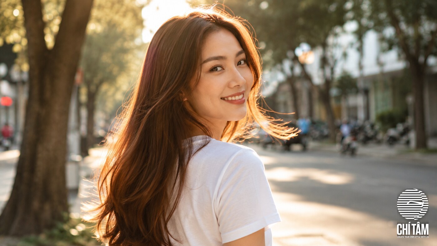 Toc nau dong bong khoe duoi nang chieu sau khi phu bong