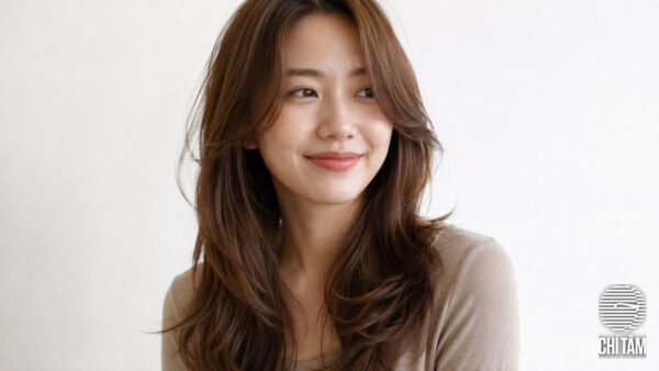 Tóc màu nâu caramel tôn layer và làm sáng da tại Chí Tâm Hair Salon