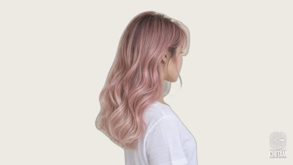 Mái tóc nhuộm màu hồng khói pastel tại Chí Tâm Hair Salon