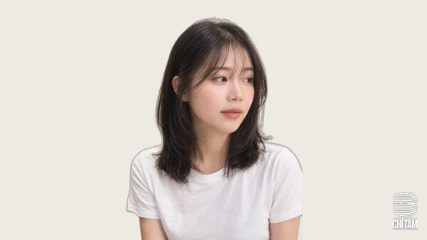 Tóc mái thưa kiểu Hàn góc nghiêng 3/4 tại Chí Tâm Hair Salon