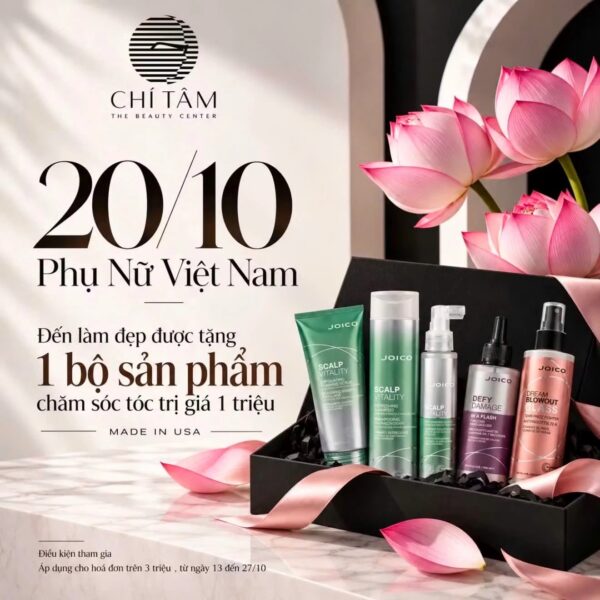 Ưu đãi 20/10: tặng bộ sản phẩm chăm sóc tóc Joico cho hoá đơn từ 3 triệu